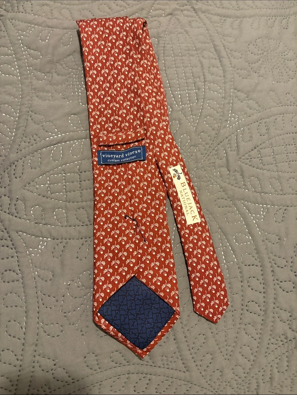 Men's BJN Bluejack Golf Accorn Patterned Vinyard VinesMotif Tie